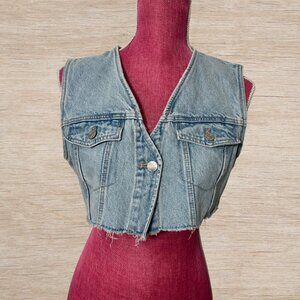 Zara Denim Light Wash Cropped Tank Top Vest Women’s Size Medium